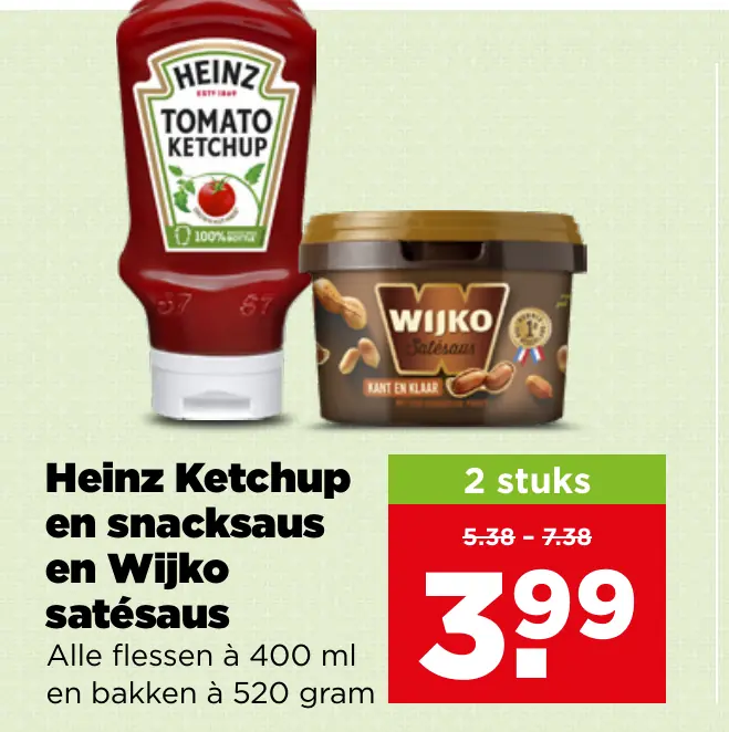 Heinz Ketchup en snacksaus en Wijko Satésaus