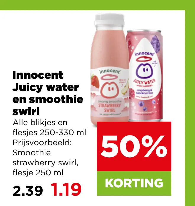 Innocent Juicy water en smoothie swirl