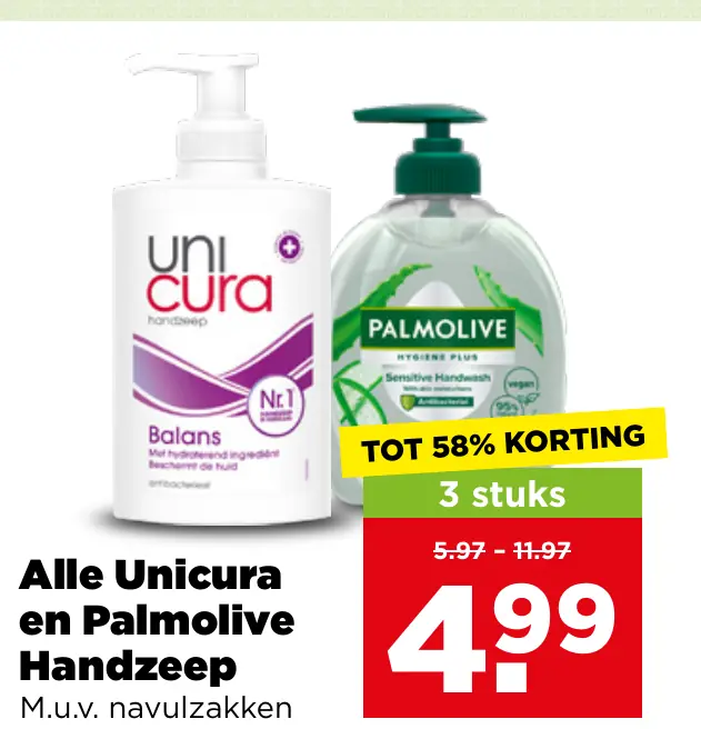 Unicura en Palmolive Handzeep