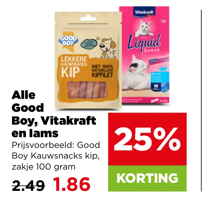 Alle Good Boy Vitakraft en Iams