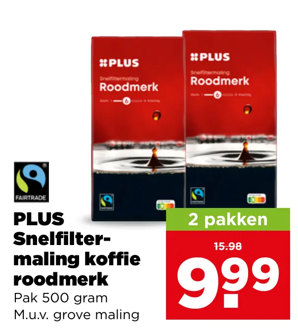 PLUS Snelfiltermaling koffie roodmerk