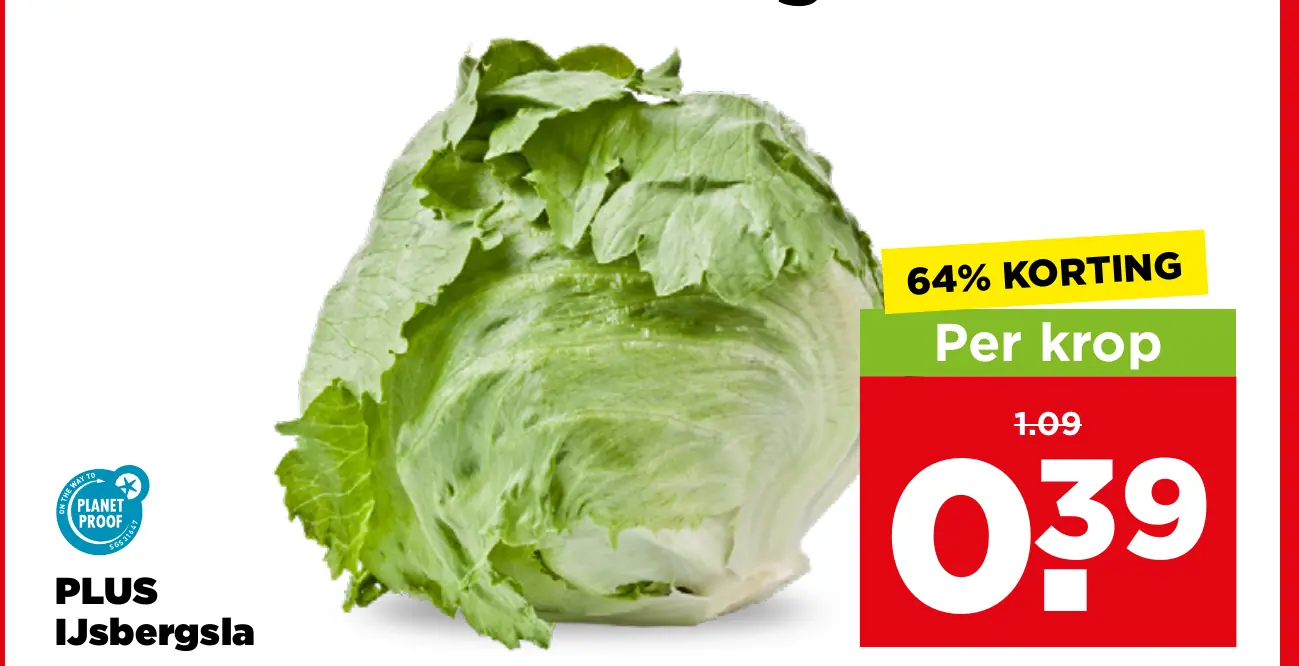 PLUS IJsbergsla — voor €0.39