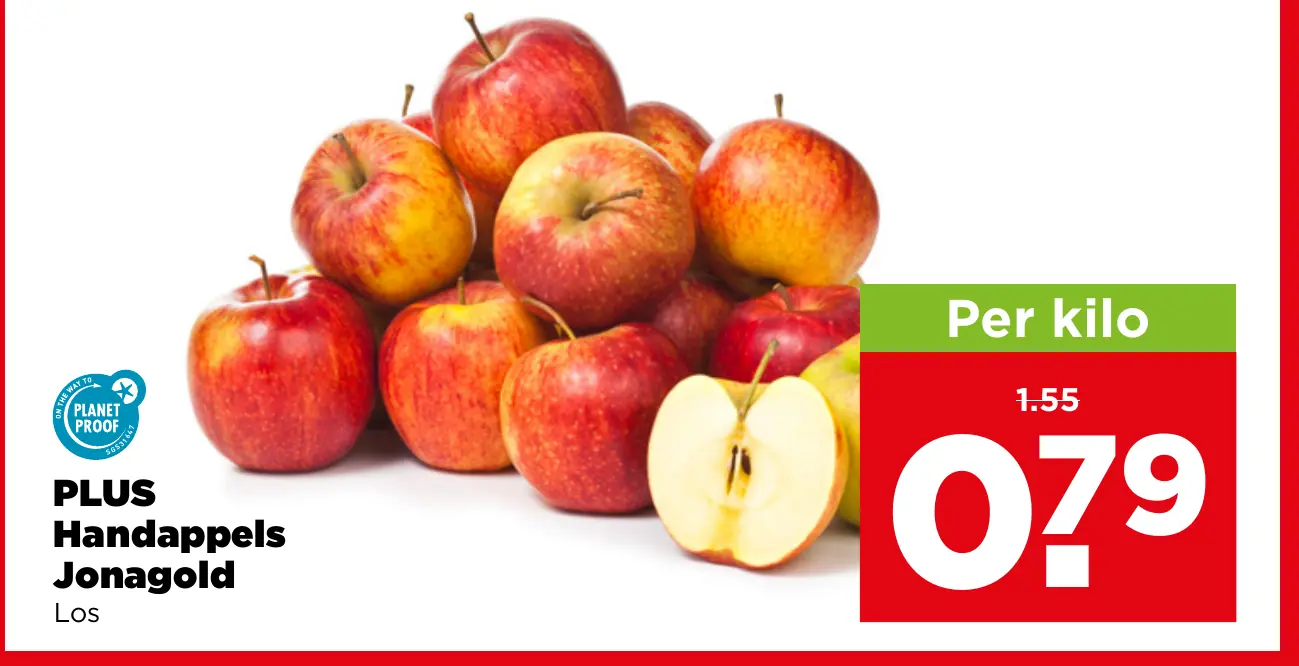 PLUS Handappels Jonagold< — voor €0.79