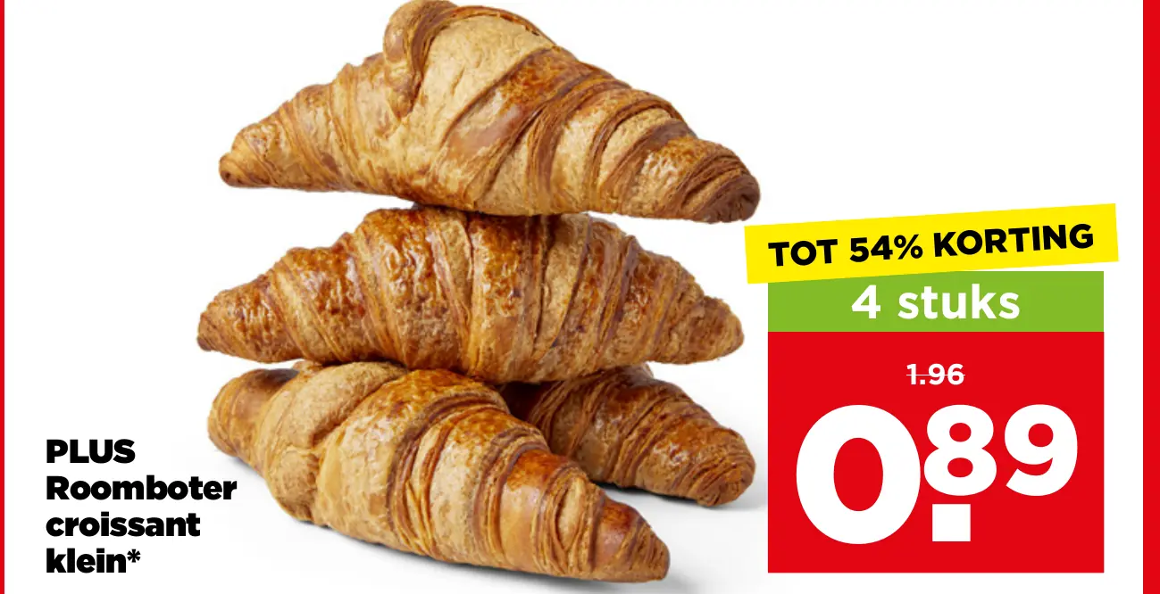 PLUS Roomboter croissant klein — 4 voor €0.89