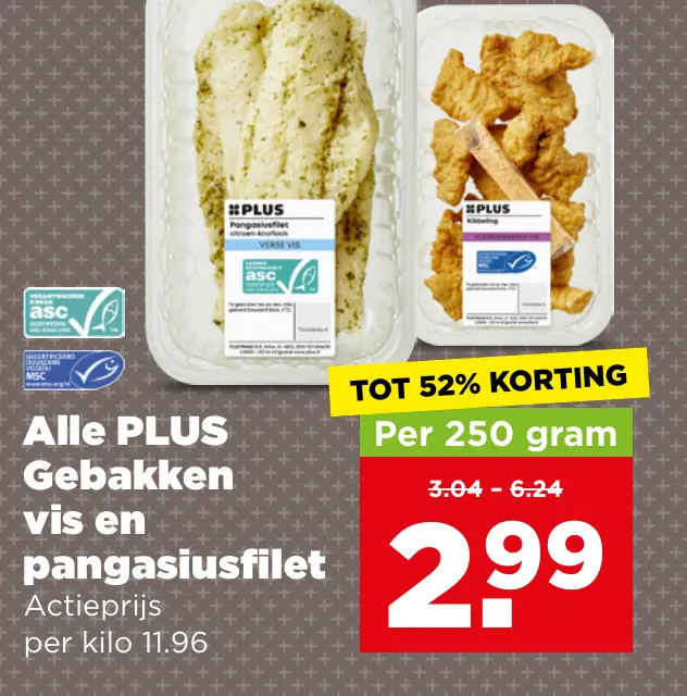 Alle PLUS Gebakken vis en pangasiusfilet