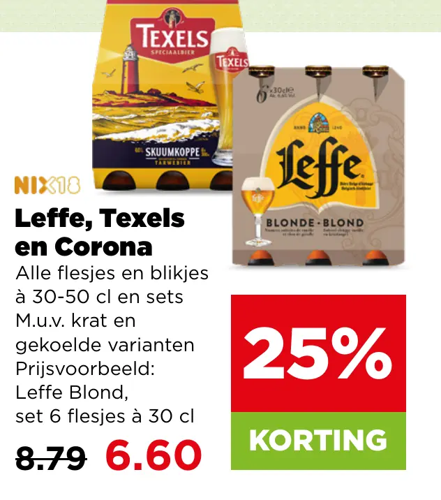 Leffe, Texels en Corona