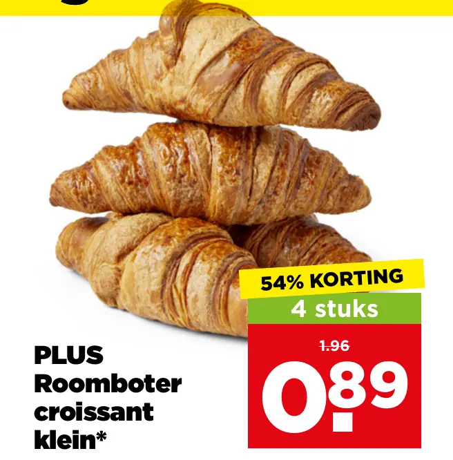 PLUS Roomboter croissant klein — 4 voor €0.89