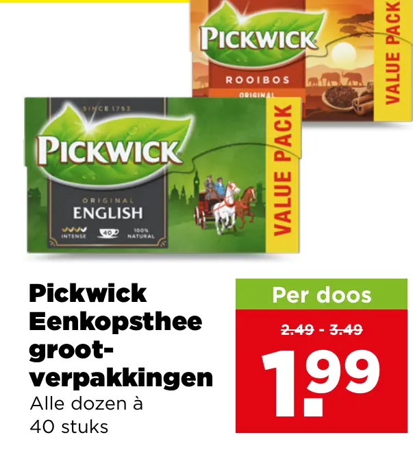 Pickwick Eenkopsthee groot-verpakkingen