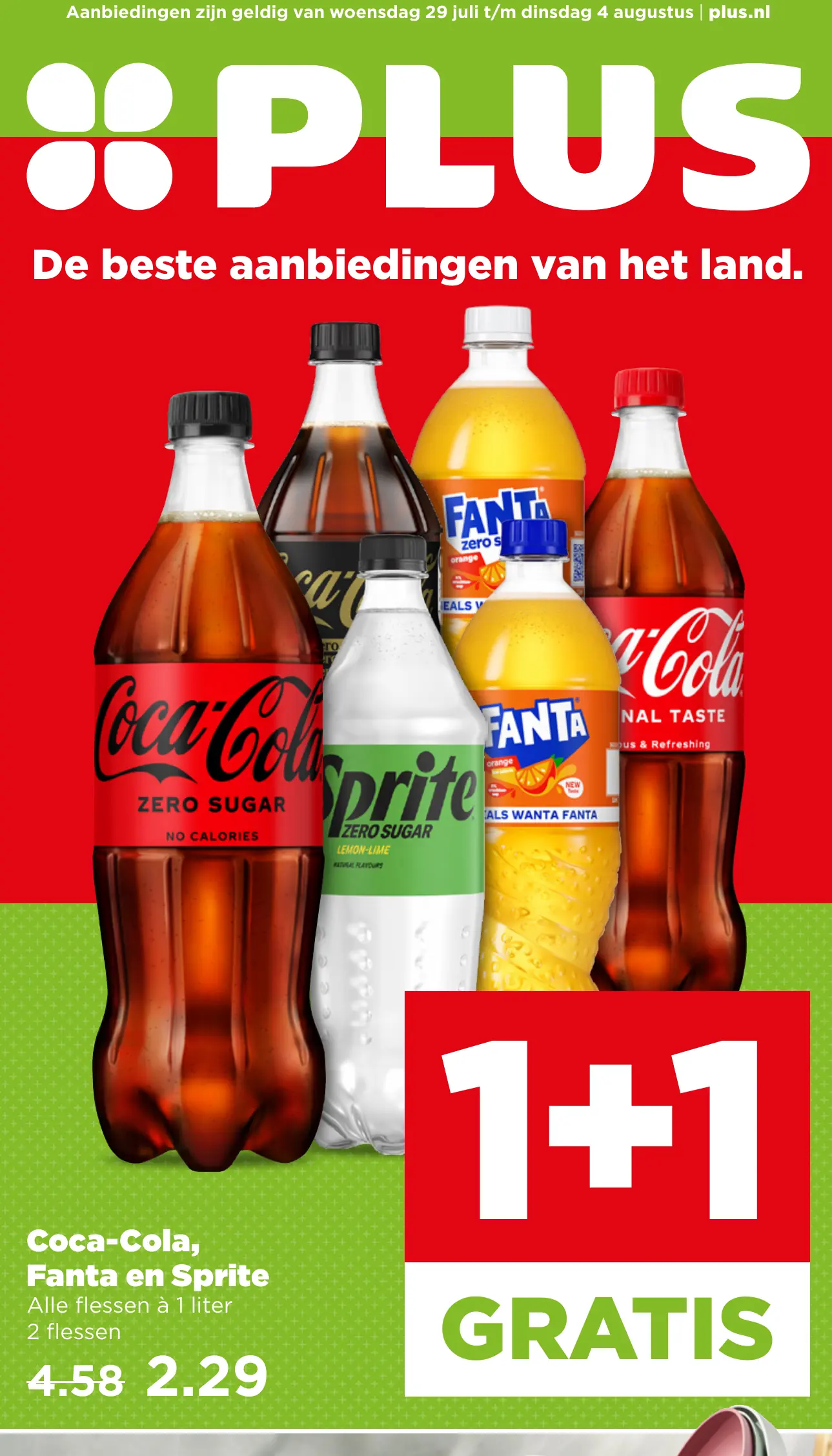 Coca-Cola, Fanta en Sprite — 1+1 gratis