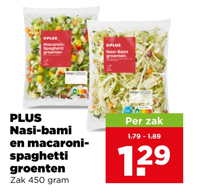 PLUS Nasi bami -en macaroni spaghettigroenten