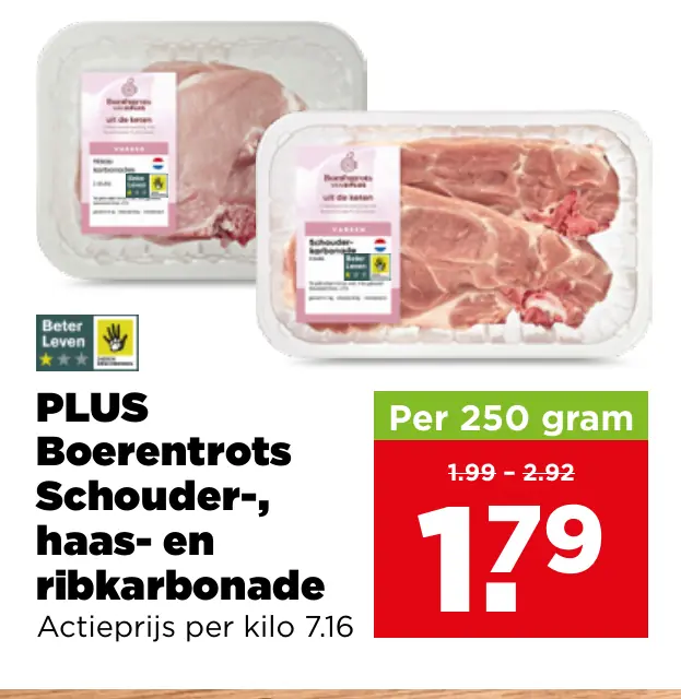 Boerentrots van PLUS Schouder-haas- en ribkarbonade