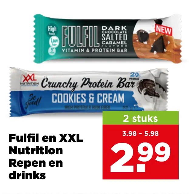 Fulfil en XXL Nutrition Repen en drinks