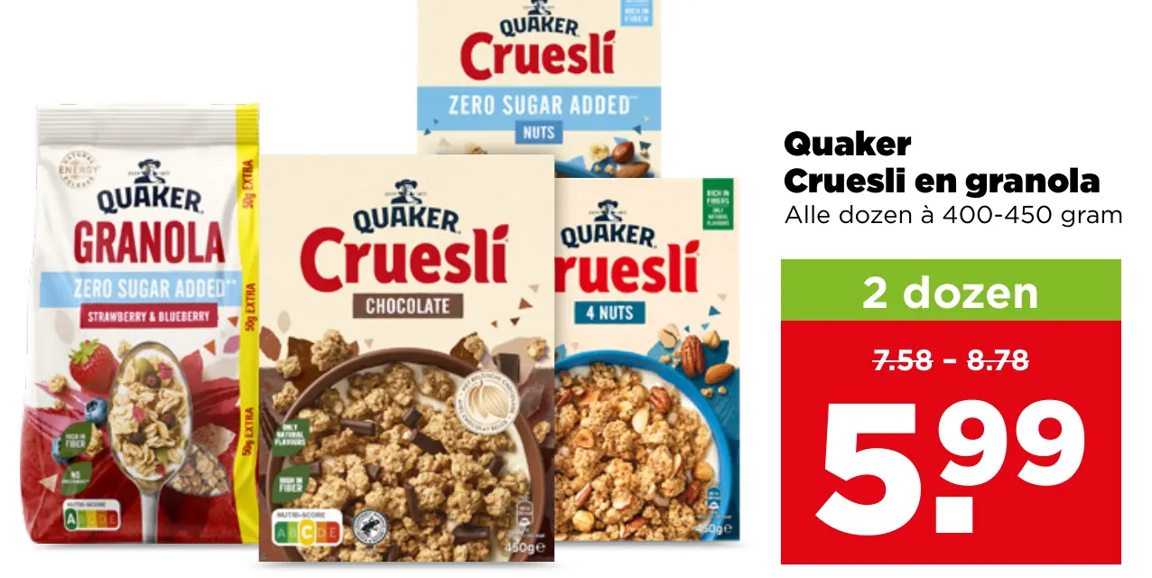 Quaker Cruesli en granola