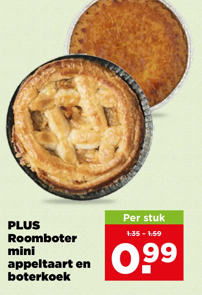 PLUS Roomboter mini appeltaart en boterkoek