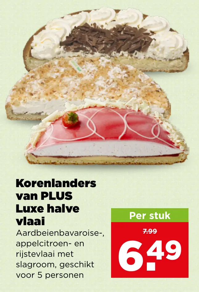 Korenlanders van PLUS Luxe halve vlaai
