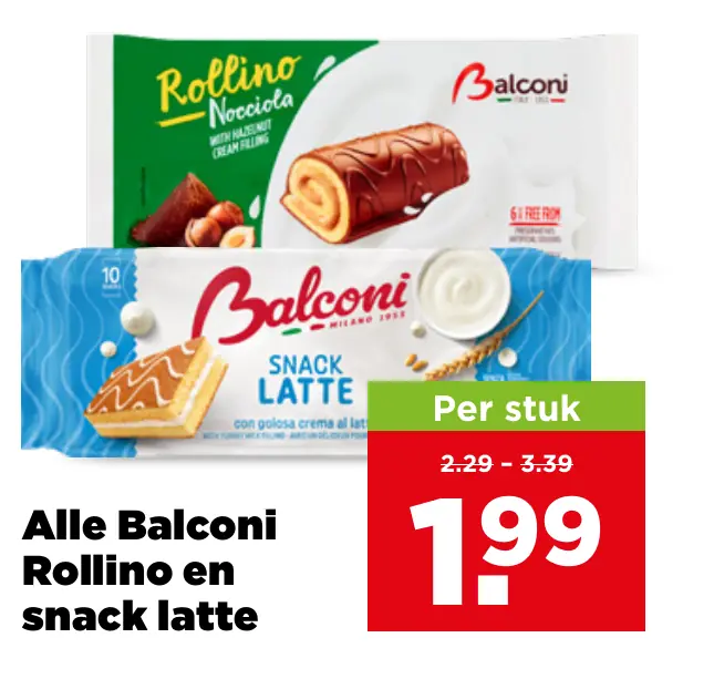 Alle Balconi Rollino en snack latte