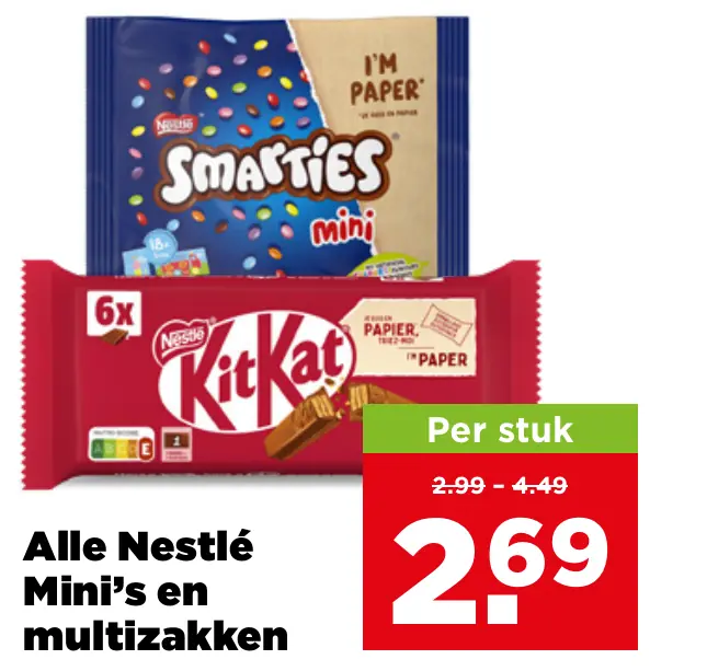 Alle Nestlé Mini's en multizakken