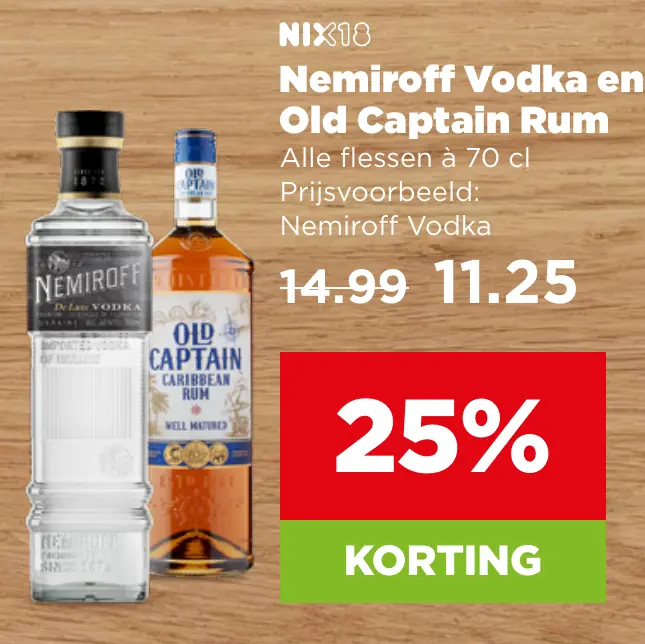 Nemiroff Vodka en Old Captain Rum