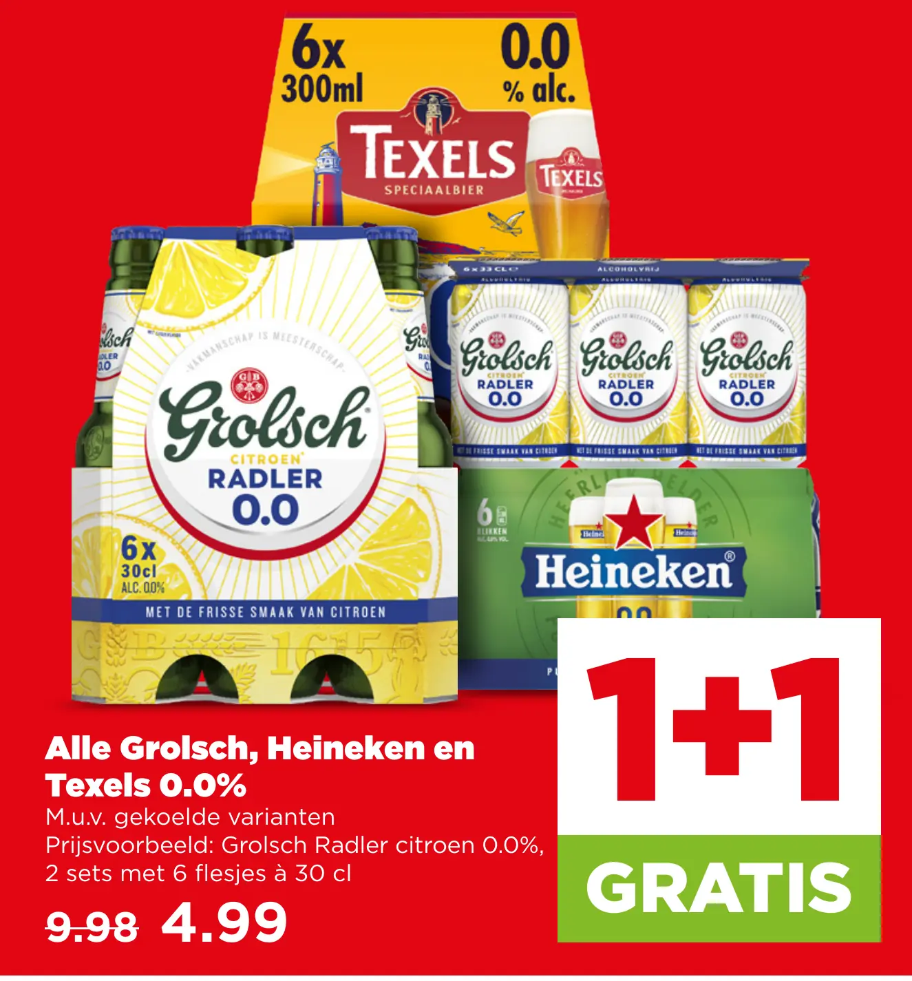 Alle Grolsch Heineken en Texels 0.0%