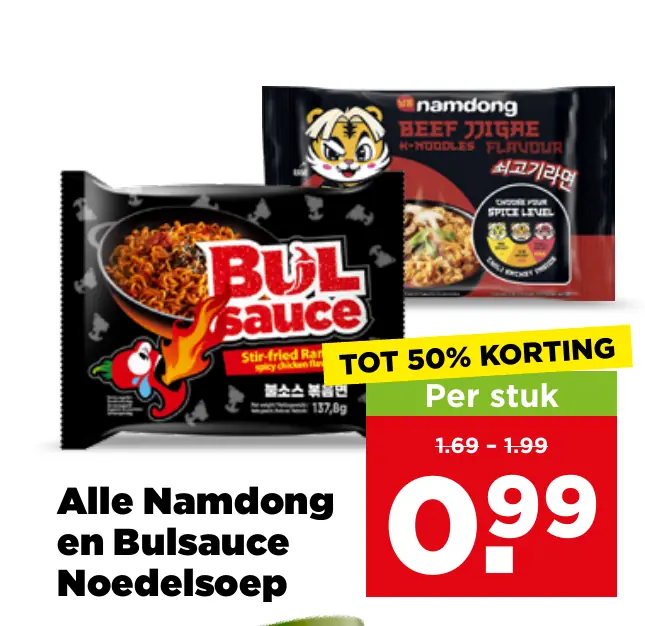 Alle Namdong en Bulsauce Noedelsoep