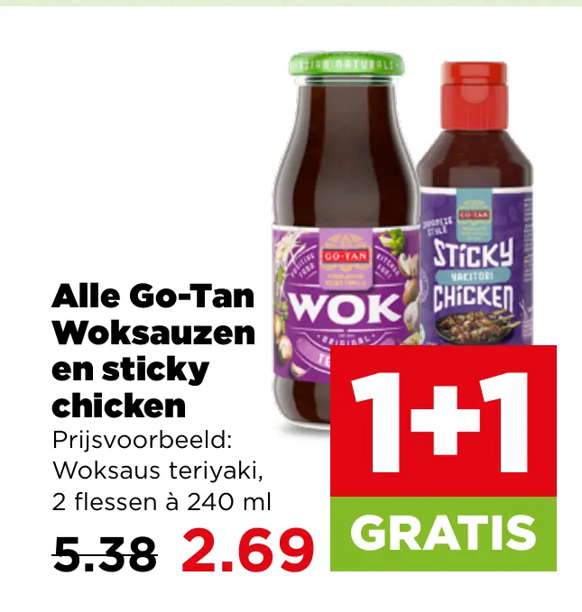 Alle Go-Tan Woksauzen en sticky chicken