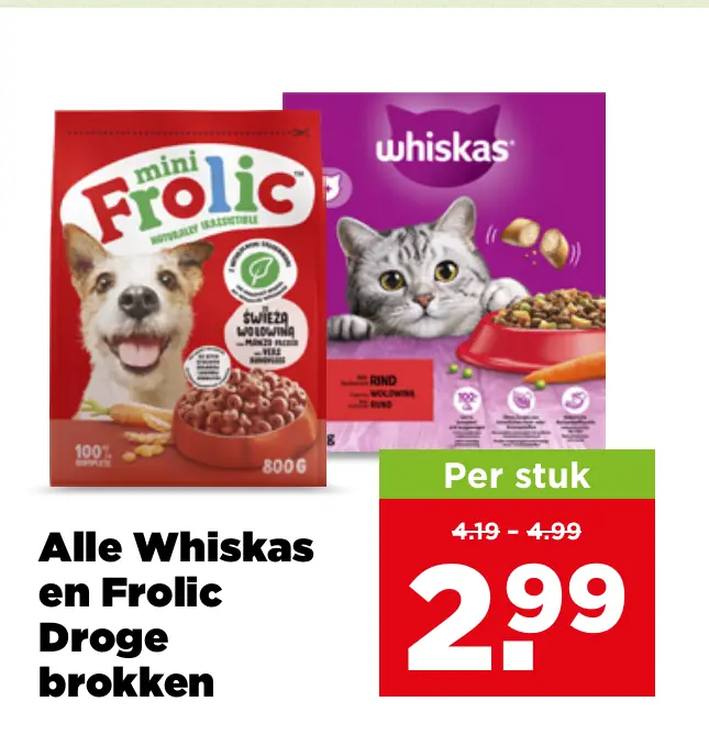 Alle Whiskas en Frolic Droge brokken