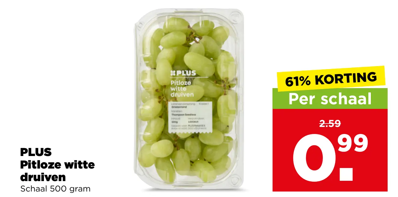 PLUS Pitloze witte druiven