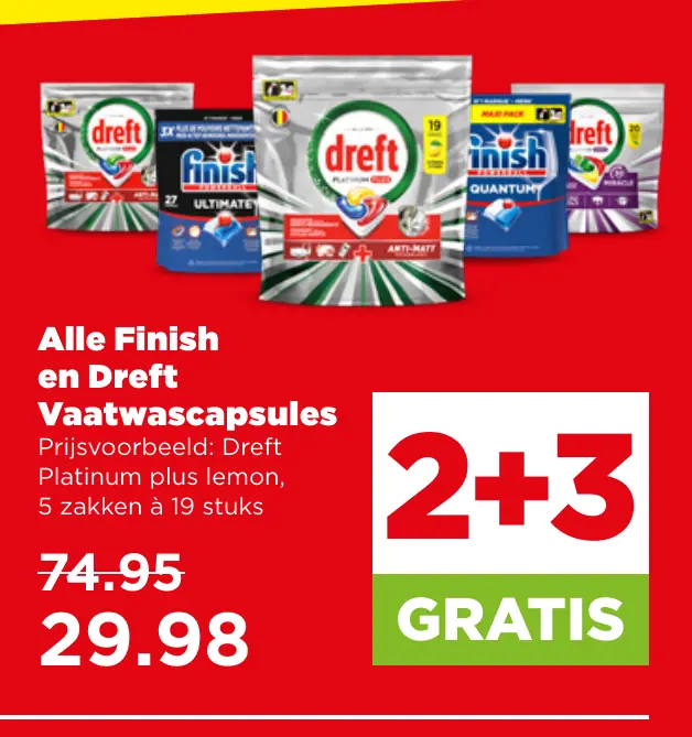 Alle Finish en Dreft Vaatwascapsules