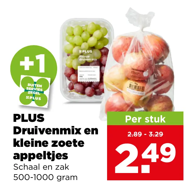 PLUS Druivenmix en kleine zoete appeltjes