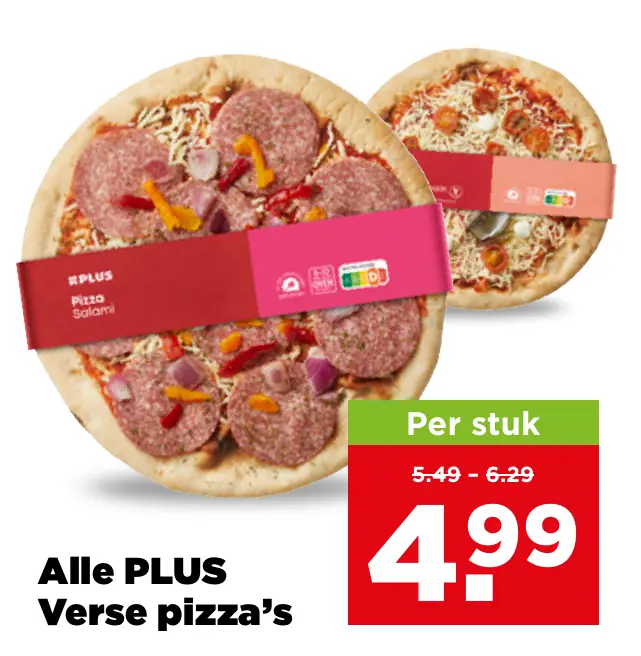 Alle PLUS Verse pizza's