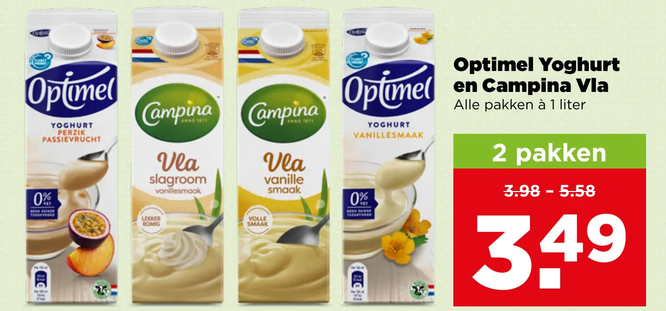 Optimel Yoghurt en Campina Vla