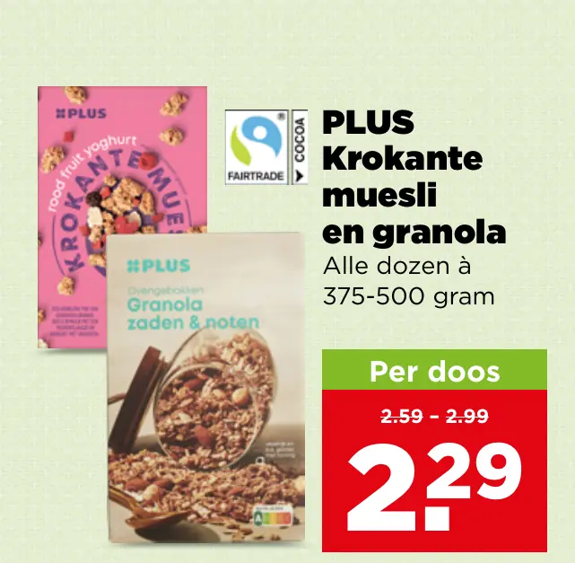 PLUS Krokante muesli en granola