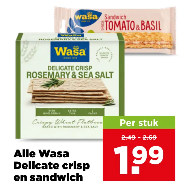 Alle Wasa Delicate crisp en sandwich