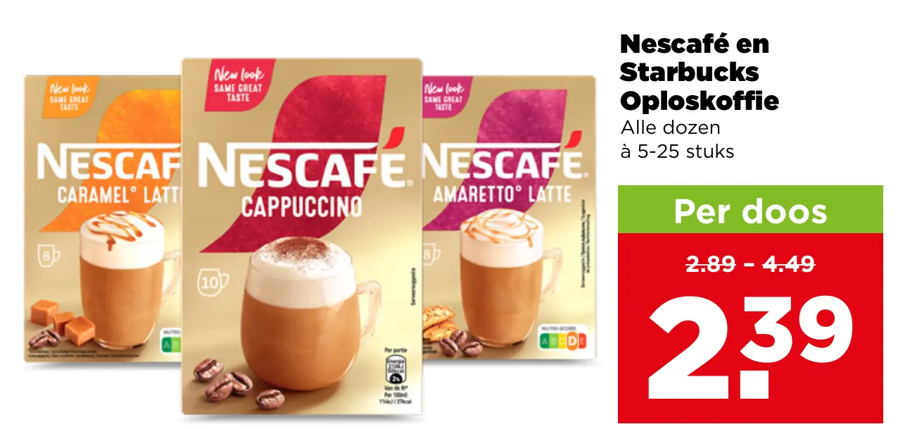 Nescafé en Starbucks Oploskoffie