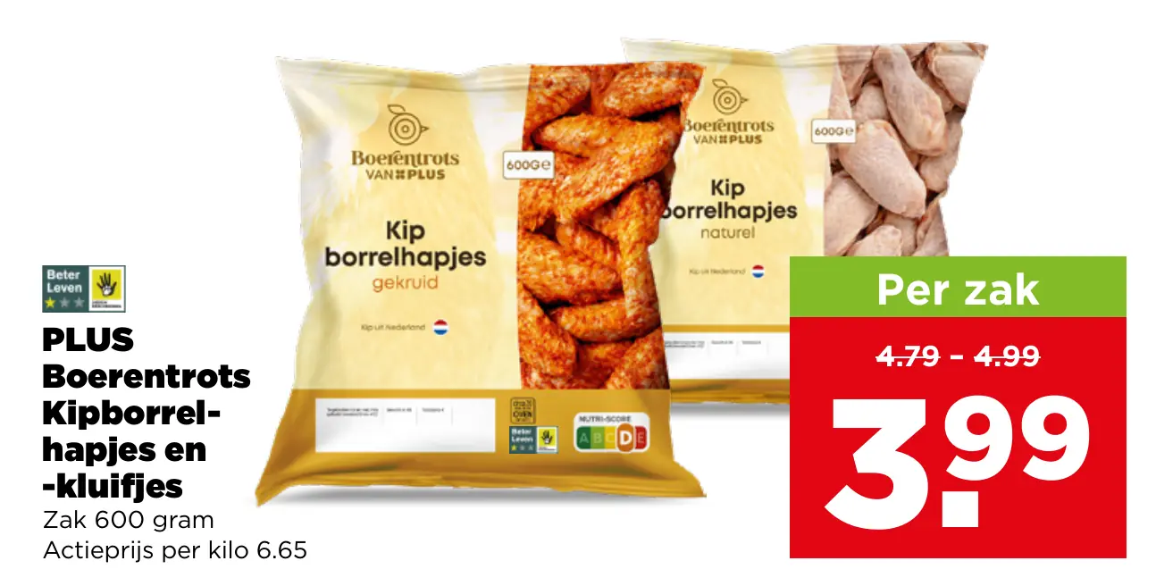 PLUS Boerentrots Kipborrelhapjes en -kluifjes