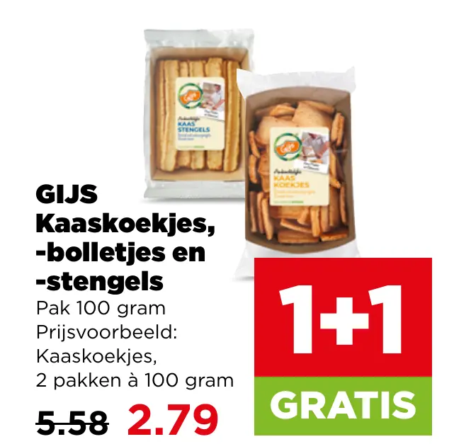 Gijs Kaaskoekjes, -bolletjes en -stengels