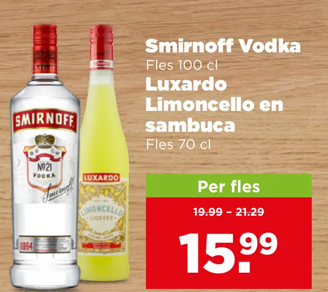 Smirnoff Vodka en Luxardo Limoncello en sambuca