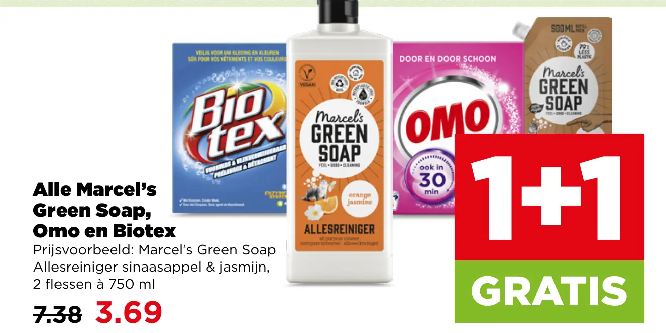 Alle Marcel's Green Soap, Omo en Biotex