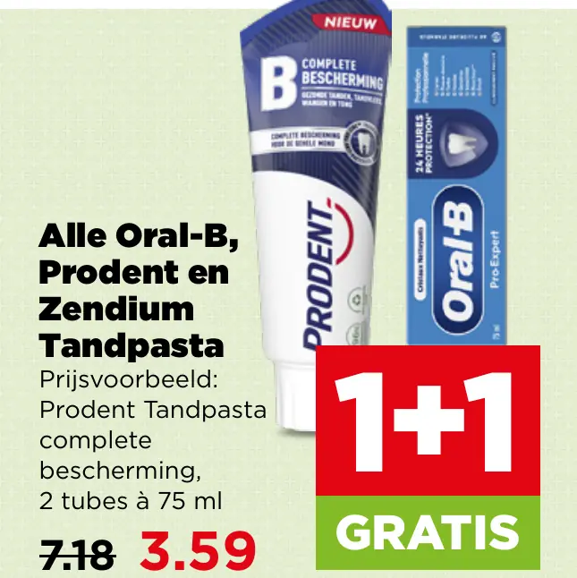 Alle Oral-B, Prodent en Zendium Tandpasta
