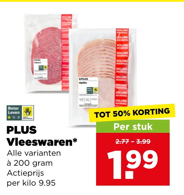 PLUS Vleeswaren — voor €1.99