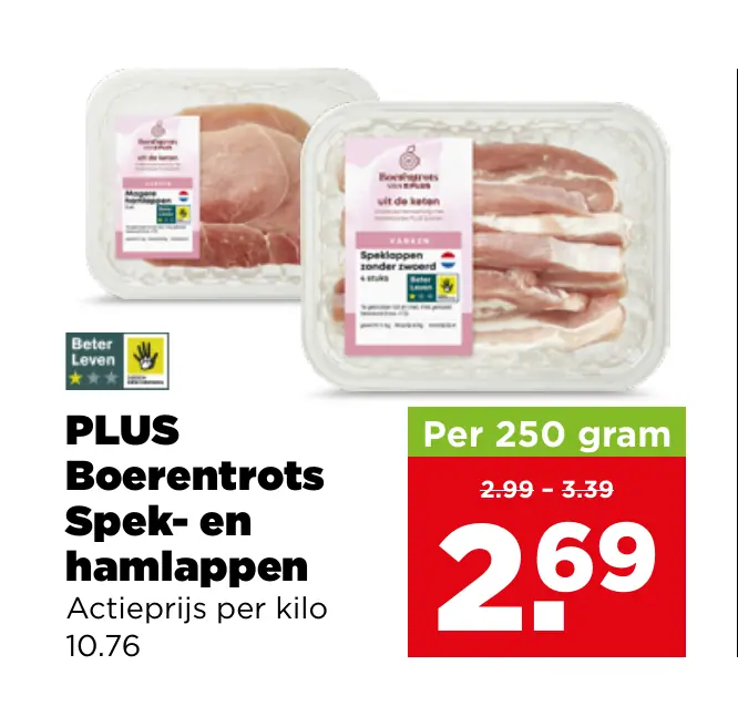 PLUS Boerentrots Spek- en hamlappen