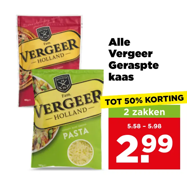 Alle Vergeer Geraspte kaas