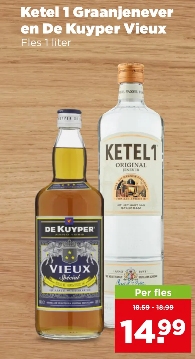 Ketel 1 Graanjenever en De Kuyper Vieux