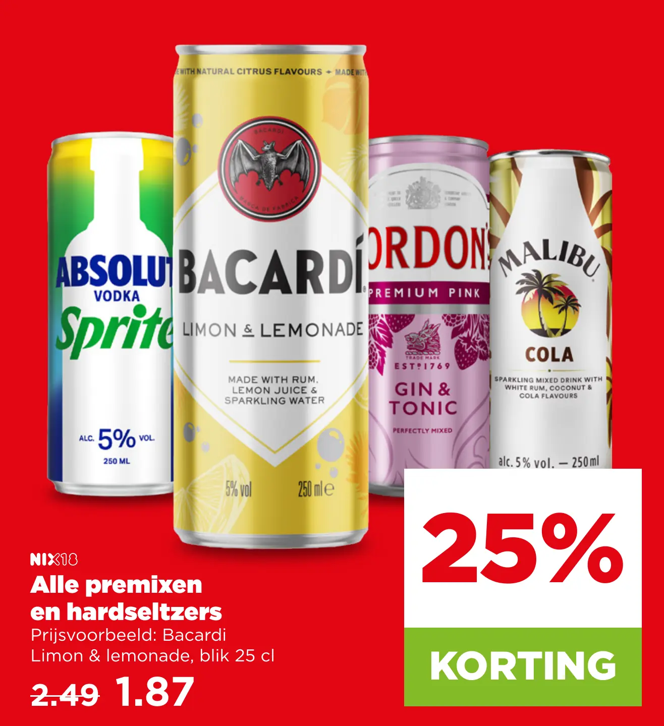 Alle premixen en hardseltzers