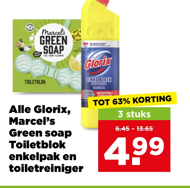 Alle Glorix Marcel's Geen Soap Toiletblok enkelpak en toiletreiniger