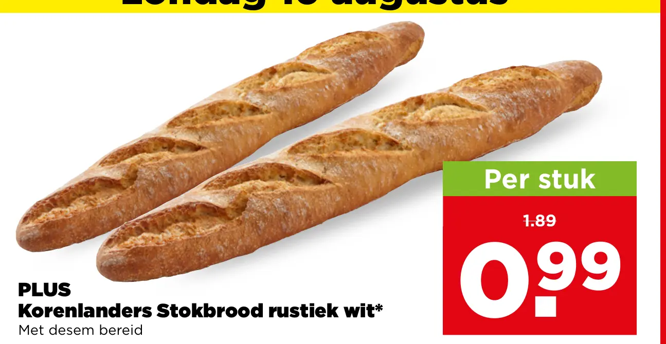 PLUS Korenlanders Stokbrood rustiek wit