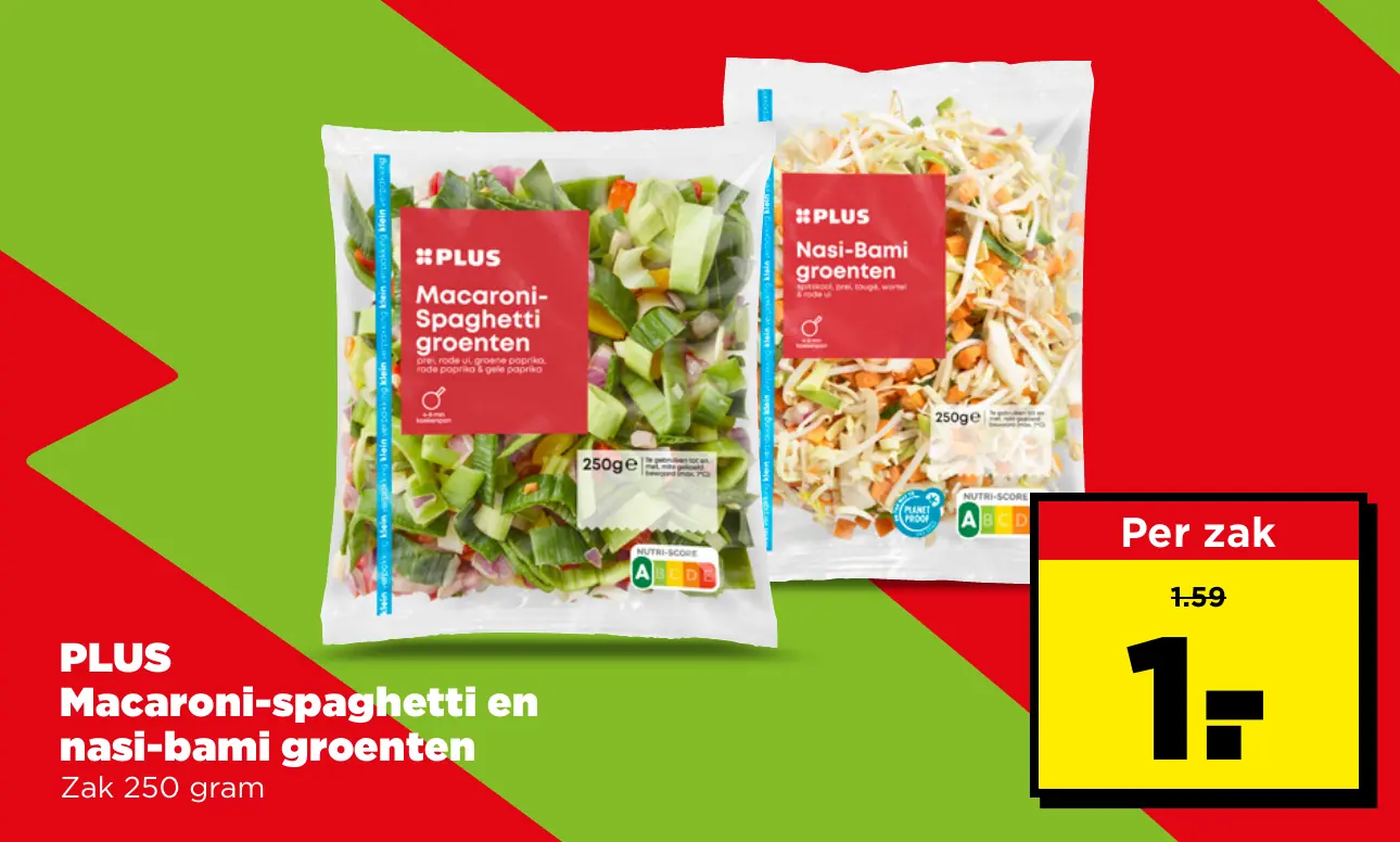 PLUS Macaroni-Spaghetti en nasi-bami groenten