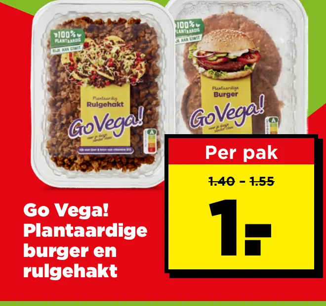 Go Vega! Plantaardige burger en rulgehakt