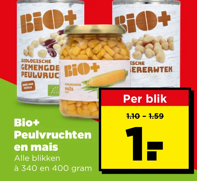 Bio+ Peulvruchten en mais