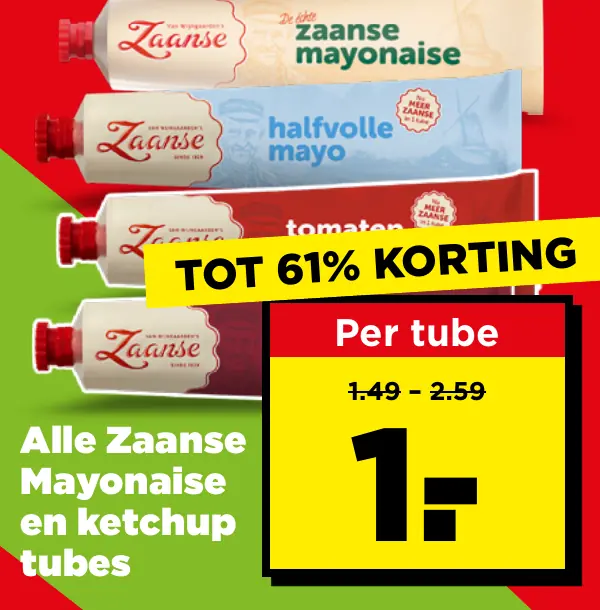 Alle Zaanse Mayonaise en ketchup tubes